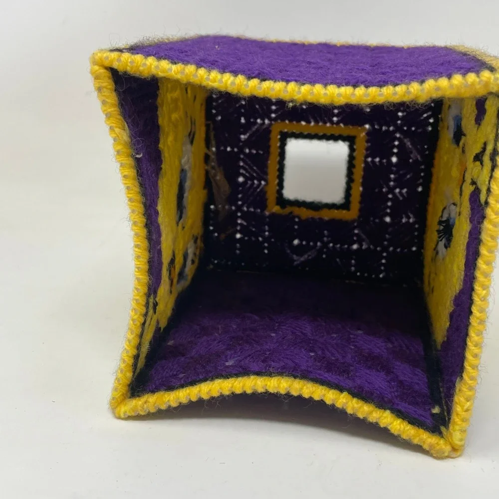 Vintage‎ Tweety Bird Plastic Canvas Tissue Box Cover Looney Tunes Purple Yellow